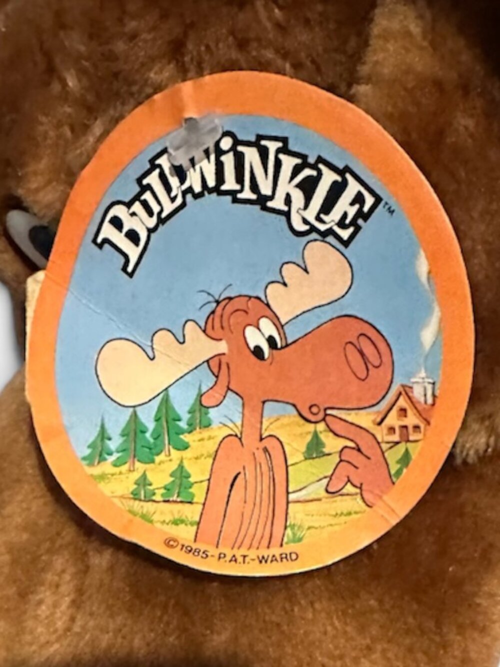 Vintage Bullwinkle Plush Slippers (NWT), Size Large, from the 24K Company (1985) - Picture 4 of 9